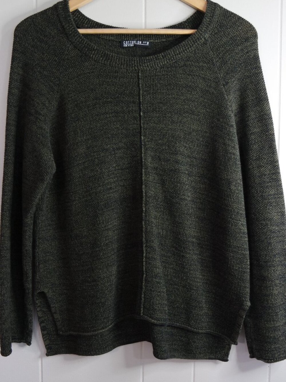 Cotton On Sweater Green Knit High Low